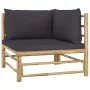 8-teiliges Gartenmöbel-Set aus Bambus mit dunkelgrauen Kissen von vidaXL, Gartensets - Ref: Foro24-3058218, Preis: 813,27 €, ...