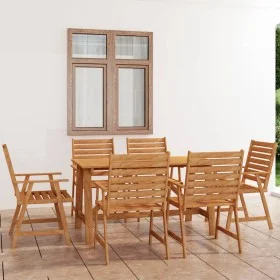 Juego de comedor para jardín 7 piezas madera maciza de acacia de vidaXL, Conjuntos de jardín - Ref: Foro24-3057845, Precio: 5...