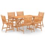 Garten-Essgruppe 7-teilig aus massivem Akazienholz von vidaXL, Gartensets - Ref: Foro24-3057845, Preis: 521,59 €, Rabatt: %
