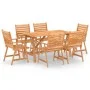 Juego de comedor para jardín 7 piezas madera maciza de acacia de vidaXL, Conjuntos de jardín - Ref: Foro24-3057845, Precio: 5...