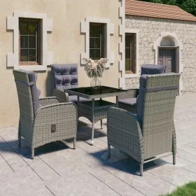 Garden furniture 5 pieces synthetic rattan and gray glass by vidaXL, Garden sets - Ref: Foro24-3058524, Price: 717,55 €, Disc...