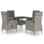 Gartenmöbel 5-teilig aus synthetischem Rattan und grauem Glas von vidaXL, Gartensets - Ref: Foro24-3058524, Preis: 717,55 €, ...