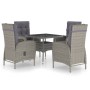 Gartenmöbel 5-teilig aus synthetischem Rattan und grauem Glas von vidaXL, Gartensets - Ref: Foro24-3058524, Preis: 594,16 €, ...