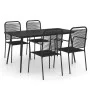 Garten-Essset, 5-teilig, Baumwollseil und schwarzer Stahl von vidaXL, Gartensets - Ref: Foro24-3058279, Preis: 370,74 €, Raba...