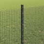Reja con postes Gris 0.8 x 25 m Acero