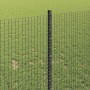 Reja con postes Gris 1 x 25 m Acero