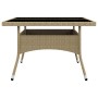 Muebles de jardín 9 piezas ratán sintético y vidrio beige de vidaXL, Conjuntos de jardín - Ref: Foro24-3058340, Precio: 612,42 €