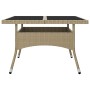 Muebles de jardín 9 piezas ratán sintético y vidrio beige de vidaXL, Conjuntos de jardín - Ref: Foro24-3058340, Precio: 612,42 €