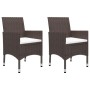 Gartentisch und Stühle 3 Stück PE Rattan braun gehärtetes Glas von vidaXL, Gartensets - Ref: Foro24-3058361, Preis: 172,95 €,...