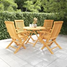 5-piece solid teak wood garden dining set by vidaXL, Garden sets - Ref: Foro24-3059582, Price: 421,48 €, Discount: %