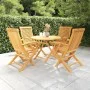 Juego de comedor para jardín 5 piezas madera maciza teca de vidaXL, Conjuntos de jardín - Ref: Foro24-3059582, Precio: 428,53...