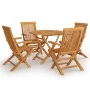 5-teiliges Garten-Esszimmerset aus massivem Teakholz von vidaXL, Gartensets - Ref: Foro24-3059582, Preis: 436,63 €, Rabatt: %