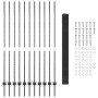 Reja con postes Gris 1.5 x 25 m Acero
