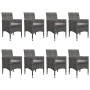 Garden dining set 9 pieces PE rattan and gray glass by vidaXL, Garden sets - Ref: Foro24-3058339, Price: 556,25 €, Discount: %