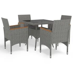 Garden furniture 5 pieces gray synthetic rattan and acacia by vidaXL, Garden sets - Ref: Foro24-3058325, Price: 407,20 €, Dis...