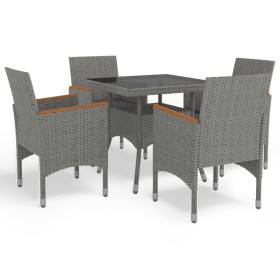 Gartenmöbel 5 Stück graues synthetisches Rattan und Akazie von vidaXL, Gartensets - Ref: Foro24-3058325, Preis: 379,31 €, Rab...