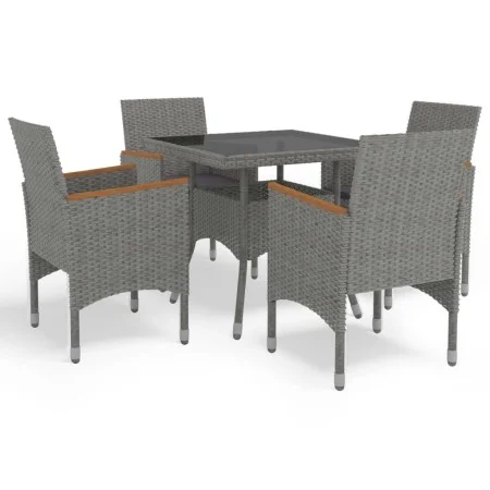 Gartenmöbel 5 Stück graues synthetisches Rattan und Akazie von vidaXL, Gartensets - Ref: Foro24-3058325, Preis: 407,20 €, Rab...
