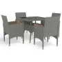 Gartenmöbel 5 Stück graues synthetisches Rattan und Akazie von vidaXL, Gartensets - Ref: Foro24-3058325, Preis: 407,20 €, Rab...