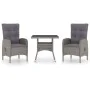 Muebles de jardín 3 piezas ratán sintético y vidrio gris de vidaXL, Conjuntos de jardín - Ref: Foro24-3058522, Precio: 415,94...