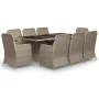 Juego de comedor para jardín 9 piezas ratán sintético marrón de vidaXL, Conjuntos de jardín - Ref: Foro24-3059466, Precio: 1,...