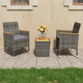Garden furniture 3 pieces synthetic rattan gray acacia wood by vidaXL, Garden sets - Ref: Foro24-3058367, Price: 191,34 €, Di...