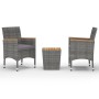 Muebles de jardín 3 pzas ratán sintético madera acacia gris de vidaXL, Conjuntos de jardín - Ref: Foro24-3058367, Precio: 197...