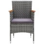 Gartenmöbel 3-teilig, synthetisches Rattan, graues Akazienholz von vidaXL, Gartensets - Ref: Foro24-3058367, Preis: 197,88 €,...