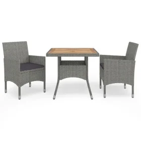 3-piece garden furniture set in gray synthetic rattan and acacia wood by vidaXL, Garden sets - Ref: Foro24-3058313, Price: 24...