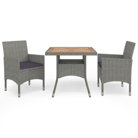 3-teilige Gartenmöbel aus synthetischem Rattan, Grau und Akazie von vidaXL, Gartensets - Ref: Foro24-3058313, Preis: 238,96 €...
