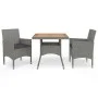 3-piece garden furniture set in gray synthetic rattan and acacia wood by vidaXL, Garden sets - Ref: Foro24-3058313, Price: 24...