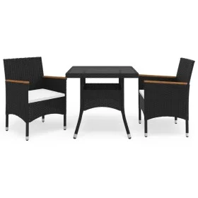 Garden furniture 3 pieces black synthetic rattan and acacia by vidaXL, Garden sets - Ref: Foro24-3058314, Price: 248,98 €, Di...