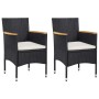 Gartenmöbel 3-teilig aus schwarzem synthetischem Rattan und Akazie von vidaXL, Gartensets - Ref: Foro24-3058314, Preis: 249,7...