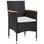 Gartenmöbel 3-teilig aus schwarzem synthetischem Rattan und Akazie von vidaXL, Gartensets - Ref: Foro24-3058314, Preis: 250,2...