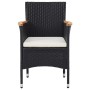 Gartenmöbel 3-teilig aus schwarzem synthetischem Rattan und Akazie von vidaXL, Gartensets - Ref: Foro24-3058314, Preis: 249,7...