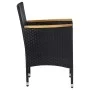 Gartenmöbel 3-teilig aus schwarzem synthetischem Rattan und Akazie von vidaXL, Gartensets - Ref: Foro24-3058314, Preis: 250,2...