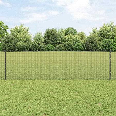Reja con postes Gris 0.6 x 50 m Acero