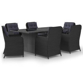 7-piece black synthetic rattan garden dining set by vidaXL, Garden sets - Ref: Foro24-3059479, Price: 1,00 €, Discount: %