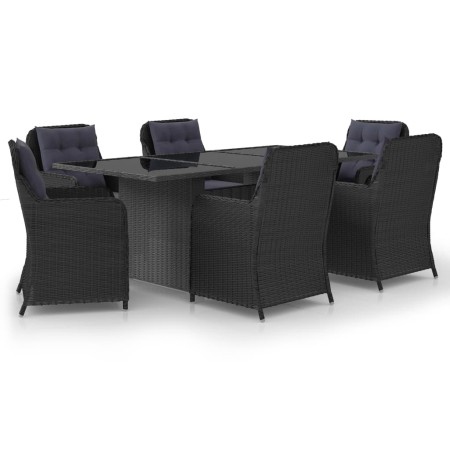7-piece black synthetic rattan garden dining set by vidaXL, Garden sets - Ref: Foro24-3059479, Price: 1,00 €, Discount: %