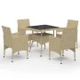 Gartenmöbel 5-teilig aus synthetischem Rattan und beigem Glas von vidaXL, Gartensets - Ref: Foro24-3058320, Preis: 372,52 €, ...