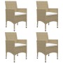 Gartenmöbel 5-teilig aus synthetischem Rattan und beigem Glas von vidaXL, Gartensets - Ref: Foro24-3058320, Preis: 367,84 €, ...