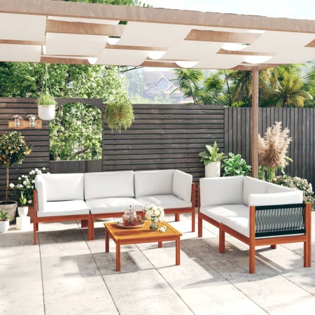 Garden furniture 6 pcs cream cushions solid acacia wood by vidaXL, Garden sets - Ref: Foro24-3057886, Price: 551,06 €, Discou...