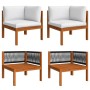 Garden furniture 6 pcs cream cushions solid acacia wood by vidaXL, Garden sets - Ref: Foro24-3057886, Price: 551,06 €, Discou...