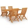 Garden dining set 5 pieces solid teak wood by vidaXL, Garden sets - Ref: Foro24-3059593, Price: 420,05 €, Discount: %