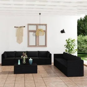 9-piece garden furniture set and black synthetic rattan cushions by vidaXL, Garden sets - Ref: Foro24-3059503, Price: 806,92 ...