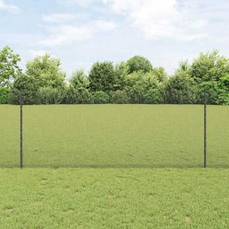 Reja con postes Gris 1 x 50 m Acero