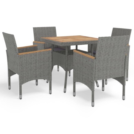 Gartenmöbel 5 Stück graues synthetisches Rattan und Akazie von vidaXL, Gartensets - Ref: Foro24-3058327, Preis: 367,13 €, Rab...