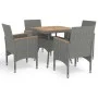 Muebles de jardín 5 piezas ratán sintético gris y acacia de vidaXL, Conjuntos de jardín - Ref: Foro24-3058327, Precio: 382,67...