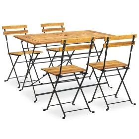 Folding garden dining set 5 pieces solid acacia wood by vidaXL, Garden sets - Ref: Foro24-3058155, Price: 305,46 €, Discount: %