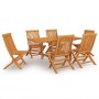 7-piece solid teak wood garden dining set by vidaXL, Garden sets - Ref: Foro24-3059594, Price: 537,05 €, Discount: %