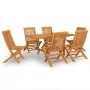 Conjunto de comedor de jardín 7 piezas madera maciza de teca de vidaXL, Conjuntos de jardín - Ref: Foro24-3059594, Precio: 53...